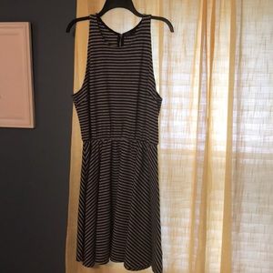 Gap dress . Grey and black stripes.